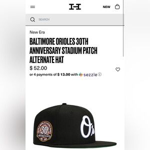 BALTIMORE ORIOLES 30TH ANNIVERSARY STADIUM PATCH ALTERNATE HAT